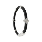 18K White Gold 0.35ct Diamond and Black Silicone Bracelet