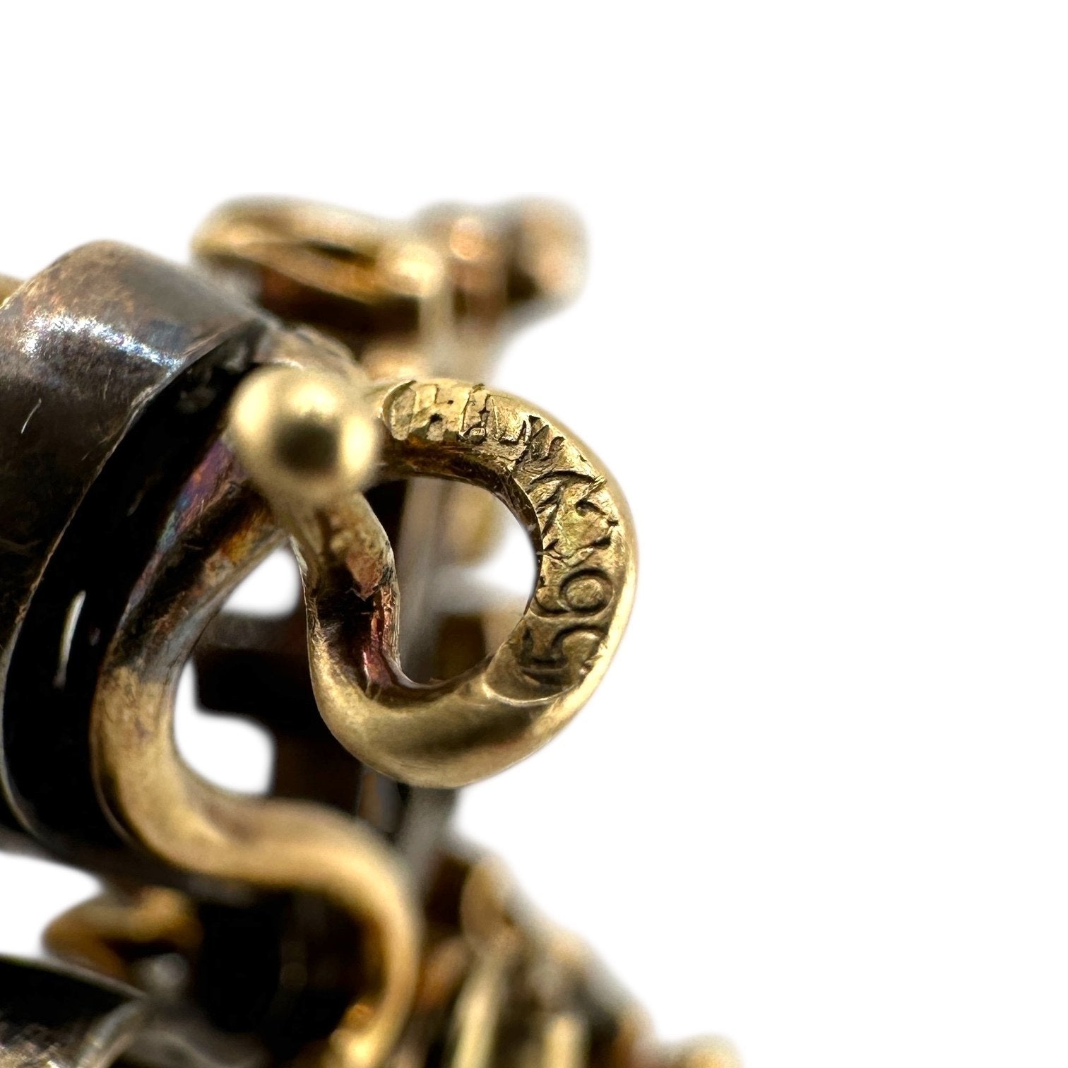 14 kt. Yellow gold, Imperial Russian Period, 14K Gold (56 Zolotnik) 3.00ct Diamond & Pearl Floral Brooch by Henrik -  3.0ct. tw. Diamond