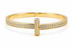 Tiffany & Co. 18K yellow gold wide diamond hinged bracelet