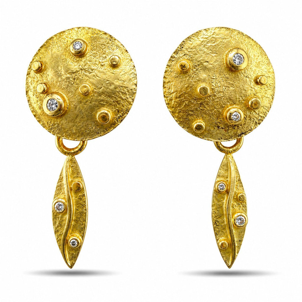 18K Yellow Gold 0.25ct Diamond Moon Earrings