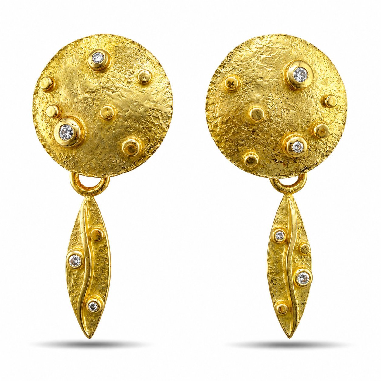 18K Yellow Gold 0.25ct Diamond Moon Earrings