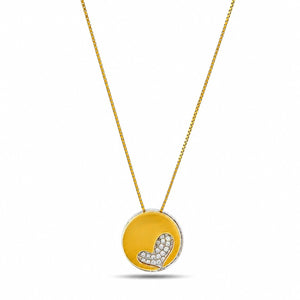 18K & 14K Two-Tone Gold 0.50ct Diamond Heart Pendant Necklace