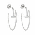 Cartier Juste un Clou 18K white gold diamond large hoop earrings