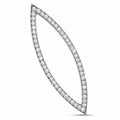 14K white gold marquise diamond pendant with pavé stones on the open oval frame