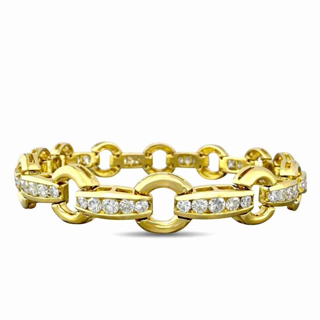 14K Yellow Gold 2.8ct Diamond Link Bracelet