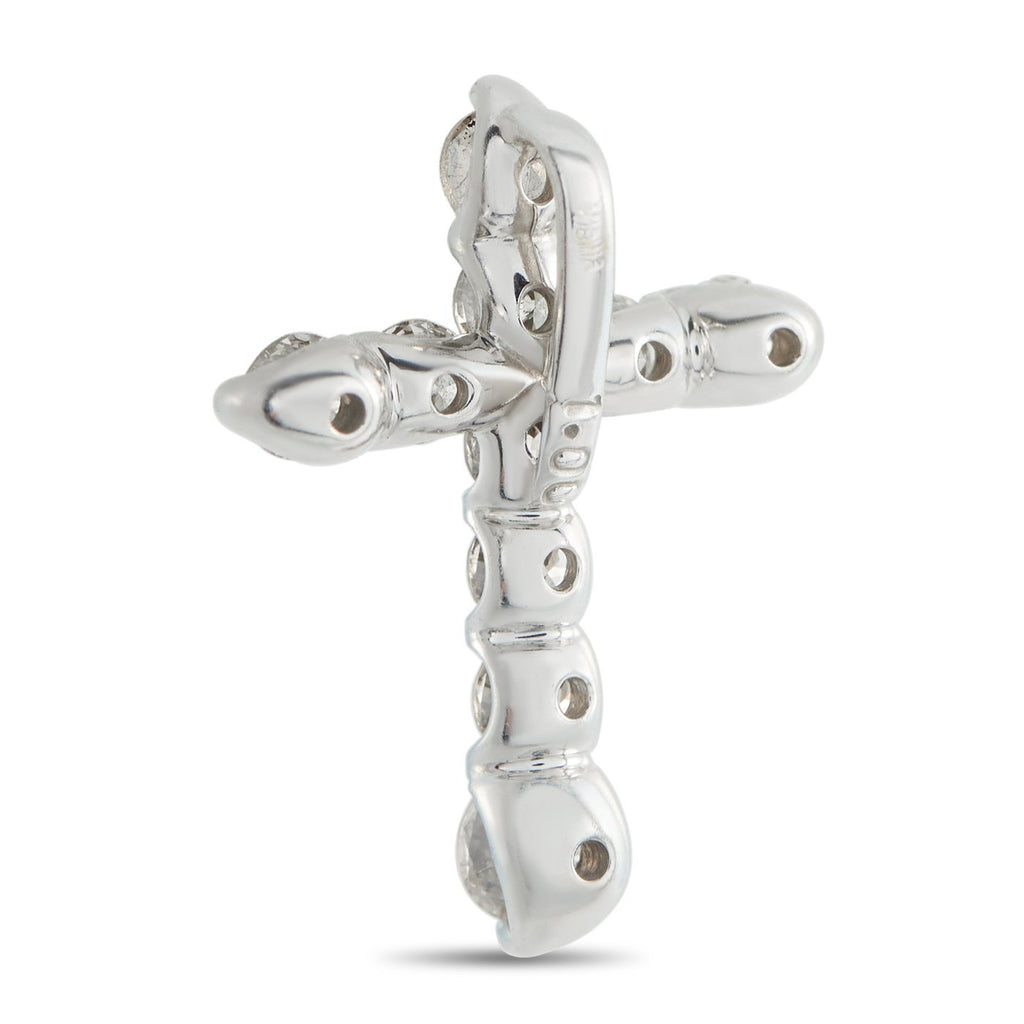 18K White Gold 1.0ct Diamond Cross Pendant