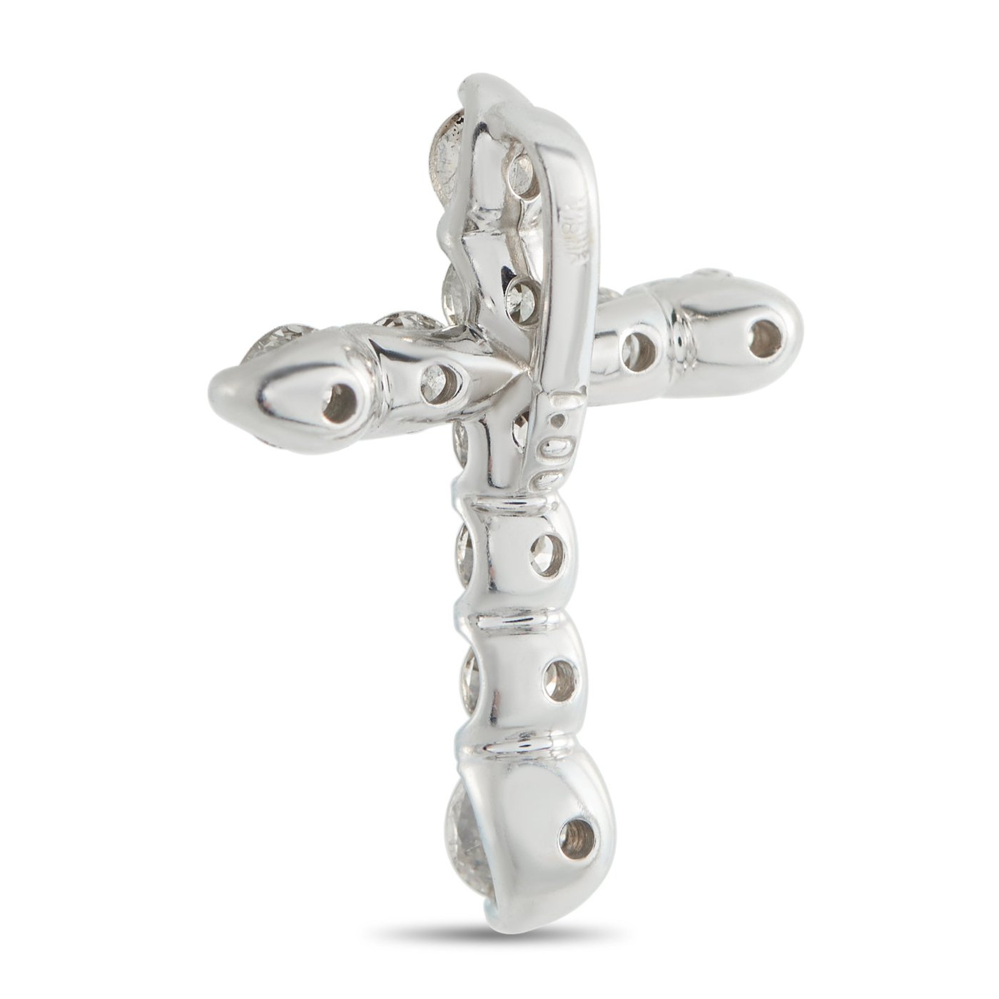 18K White Gold 1.0ct Diamond Cross Pendant