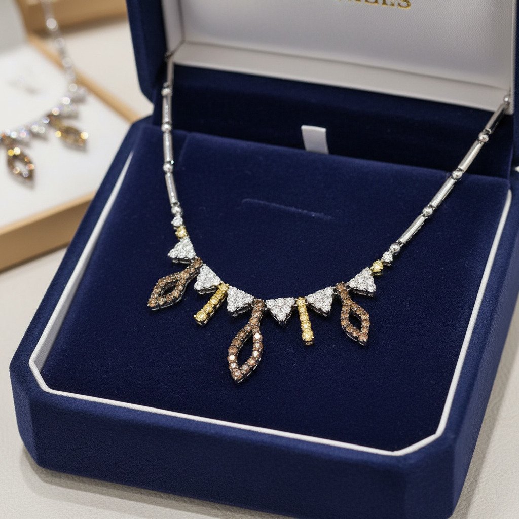 18K White Gold 2.59ct Multi-Diamond Necklace