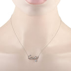 14K White Gold and Diamond Love Pendant Necklace
