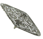 Art Deco Very Large 14K Gold and 1.25ct Diamond Ring