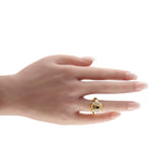 Boucheron 18K Yellow Gold 0.4ct Diamond and Sapphire Ring Circa 1970