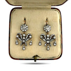 Imperial Russian 56K Rose Gold K. Faberge 3.75ct Diamond Earrings