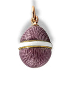 K. Faberge Jeweled 56K Gold and Enamel Egg Pendant Rare Design