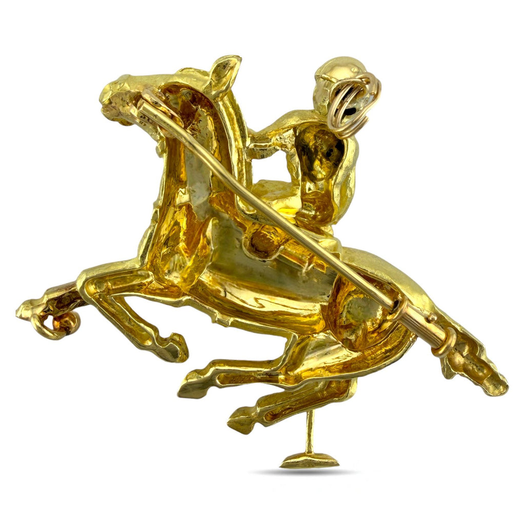 22K Yellow Gold Dynamic Polo Brooch