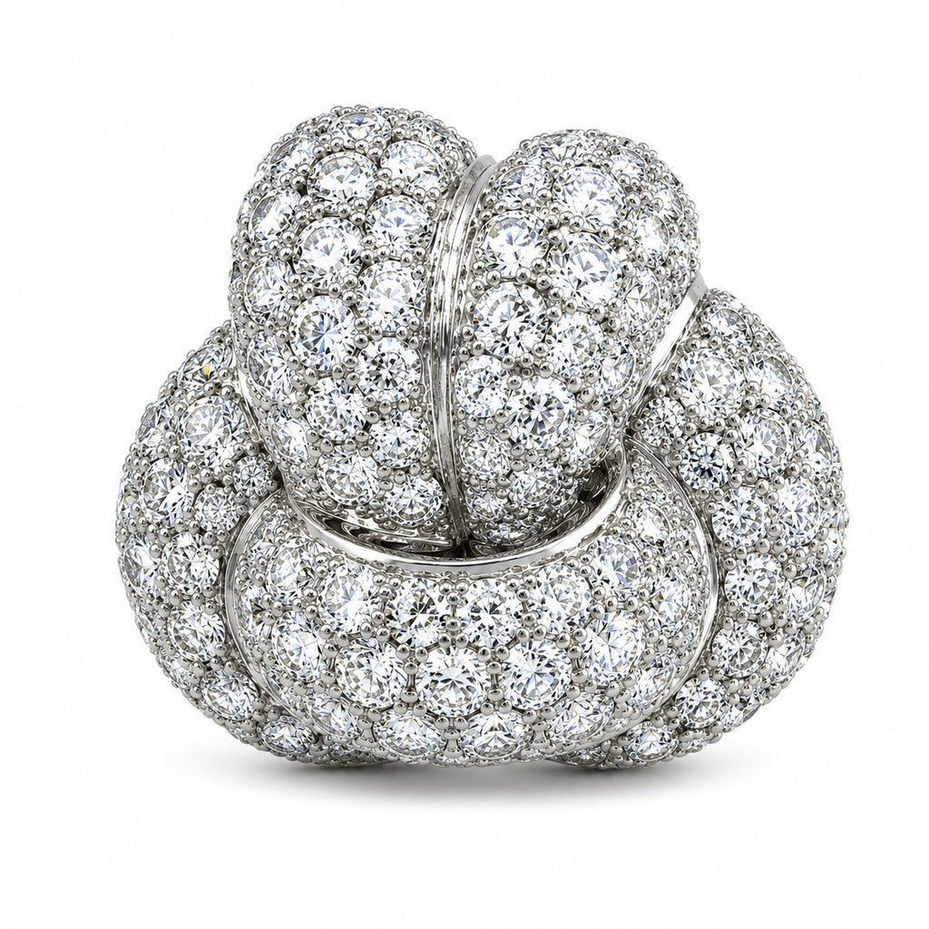 18K White Gold 8.00ct Diamond Huggie Earrings
