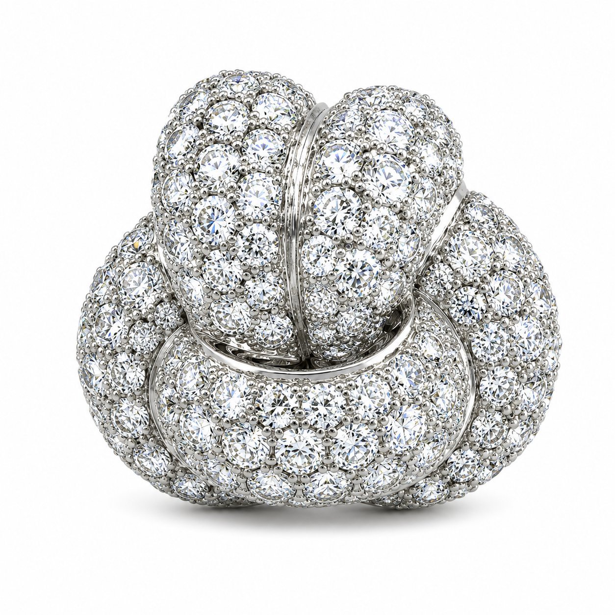 18K White Gold 8.00ct Diamond Huggie Earrings