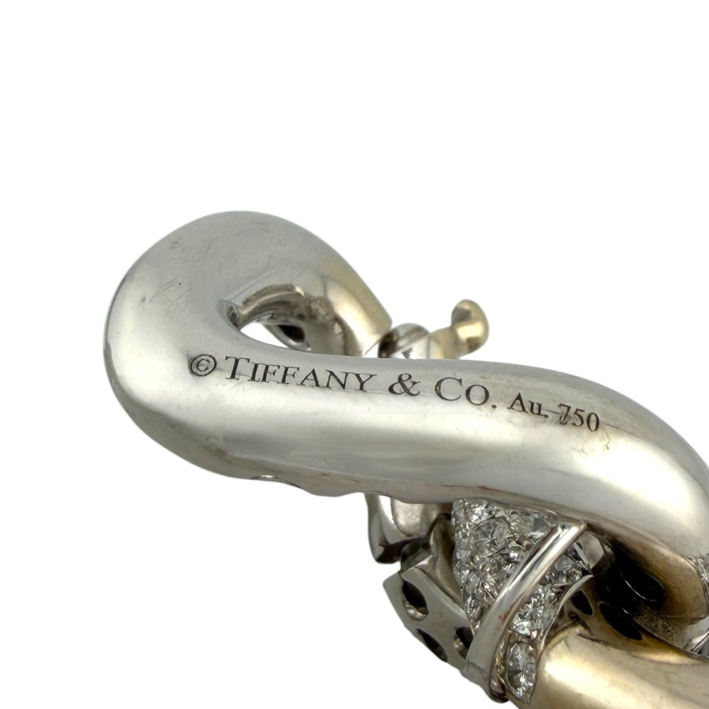 Tiffany & Co. White Gold 22.00ct Diamond Link Bangle Bracelet