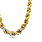 18K Yellow Gold Interwoven Rope Design 1.5ct Diamond Necklace