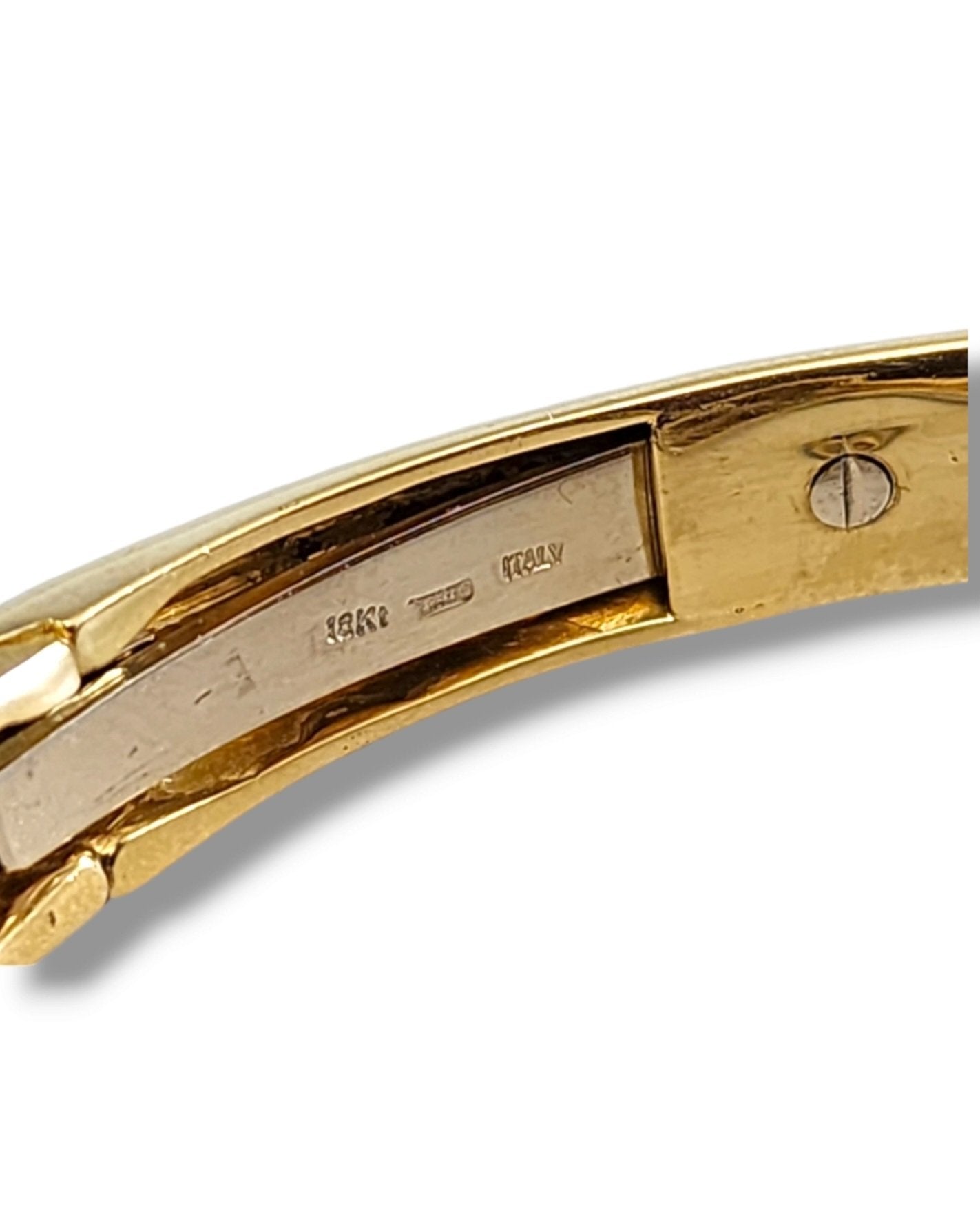 Legnazzi 18K Yellow Gold Enamel & 0.40ct. Diamond Leopard Bangle Bracelet