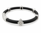 18K White Gold 0.35ct Diamond and Black Silicone Bracelet