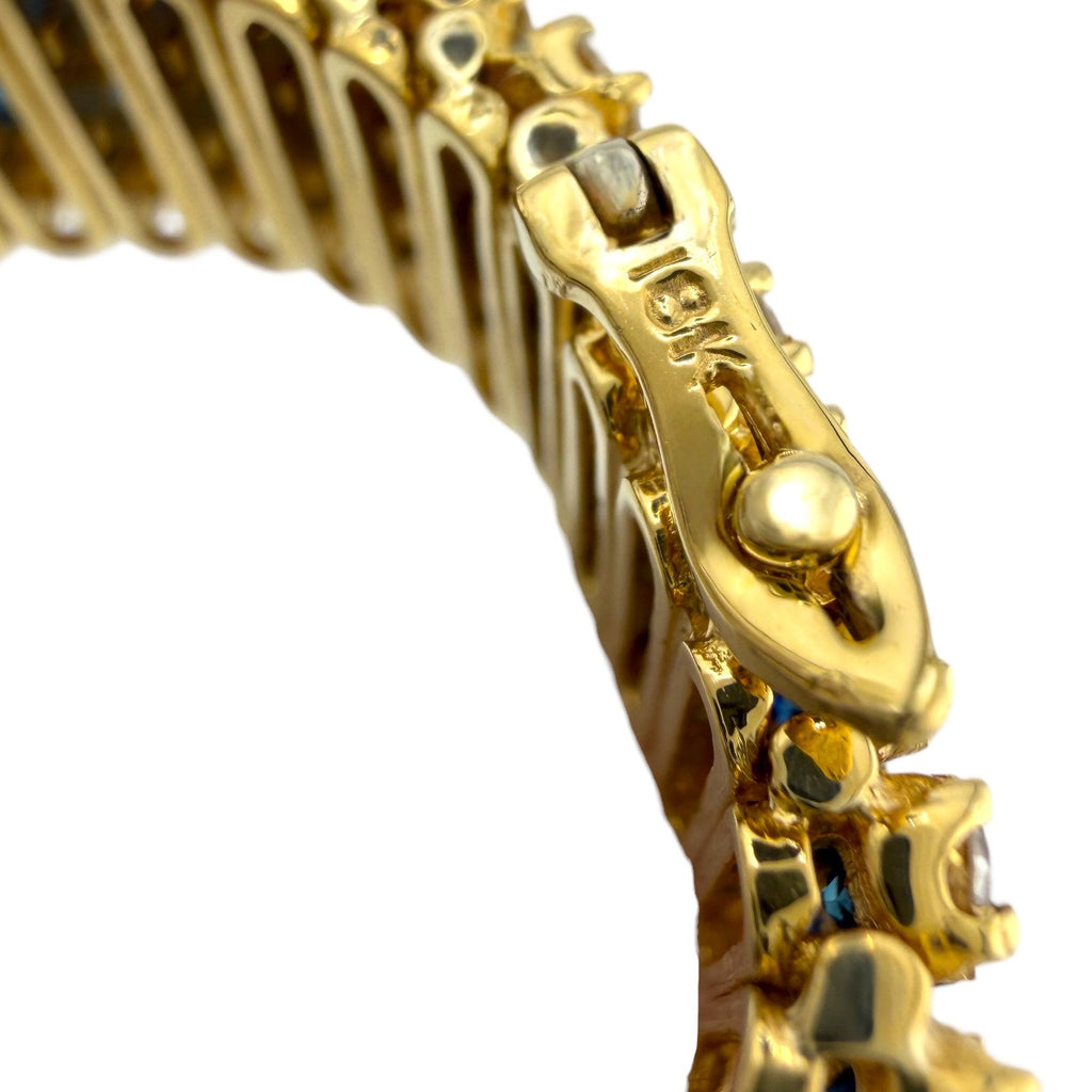 18K Yellow Gold 13.2ct Sapphire and 7.2ct Diamond Bracelet