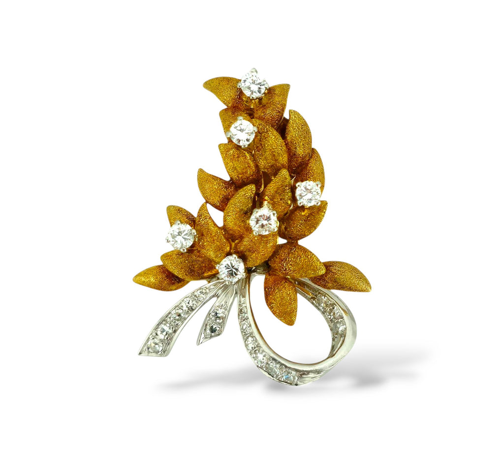 18K Yellow Gold Earrings with 44 Diamonds