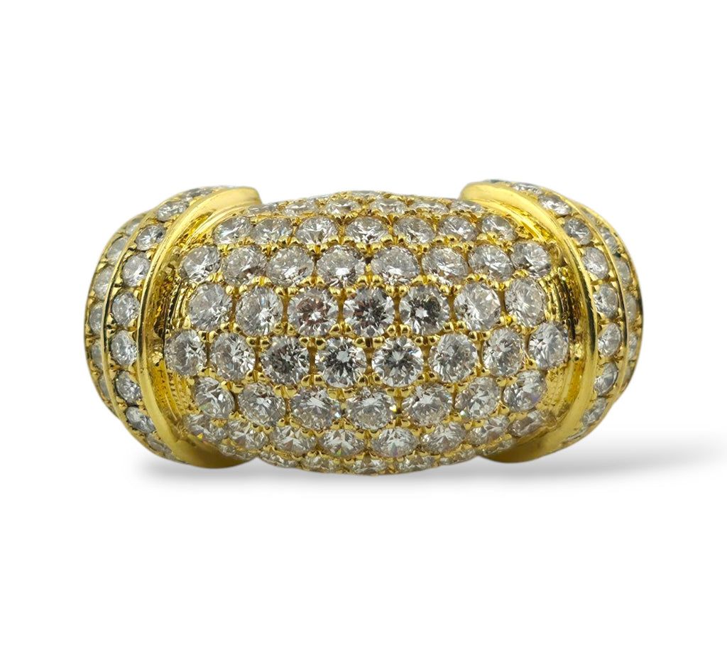 18K Yellow Gold Ring Set with 150 Sparkling Diamonds