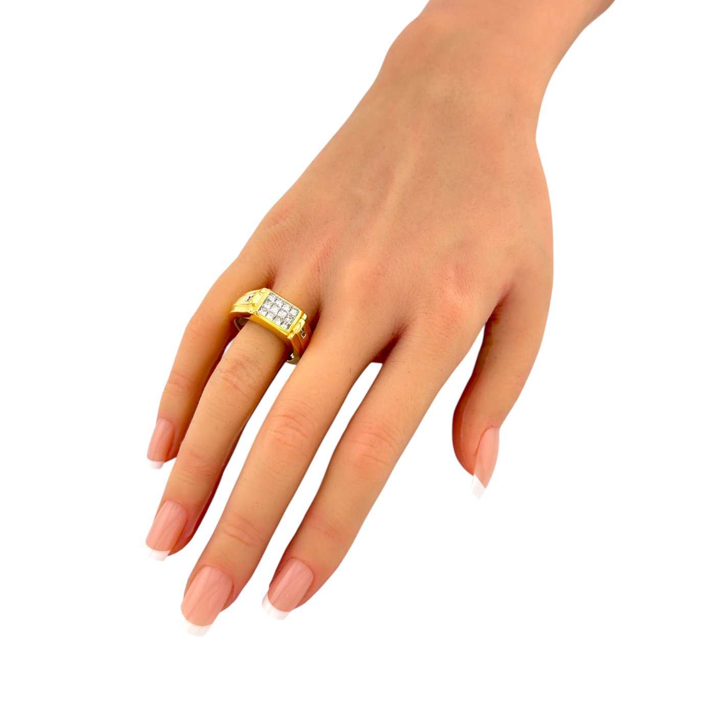 18K Yellow Gold 0.80ct Diamond Large Ring
