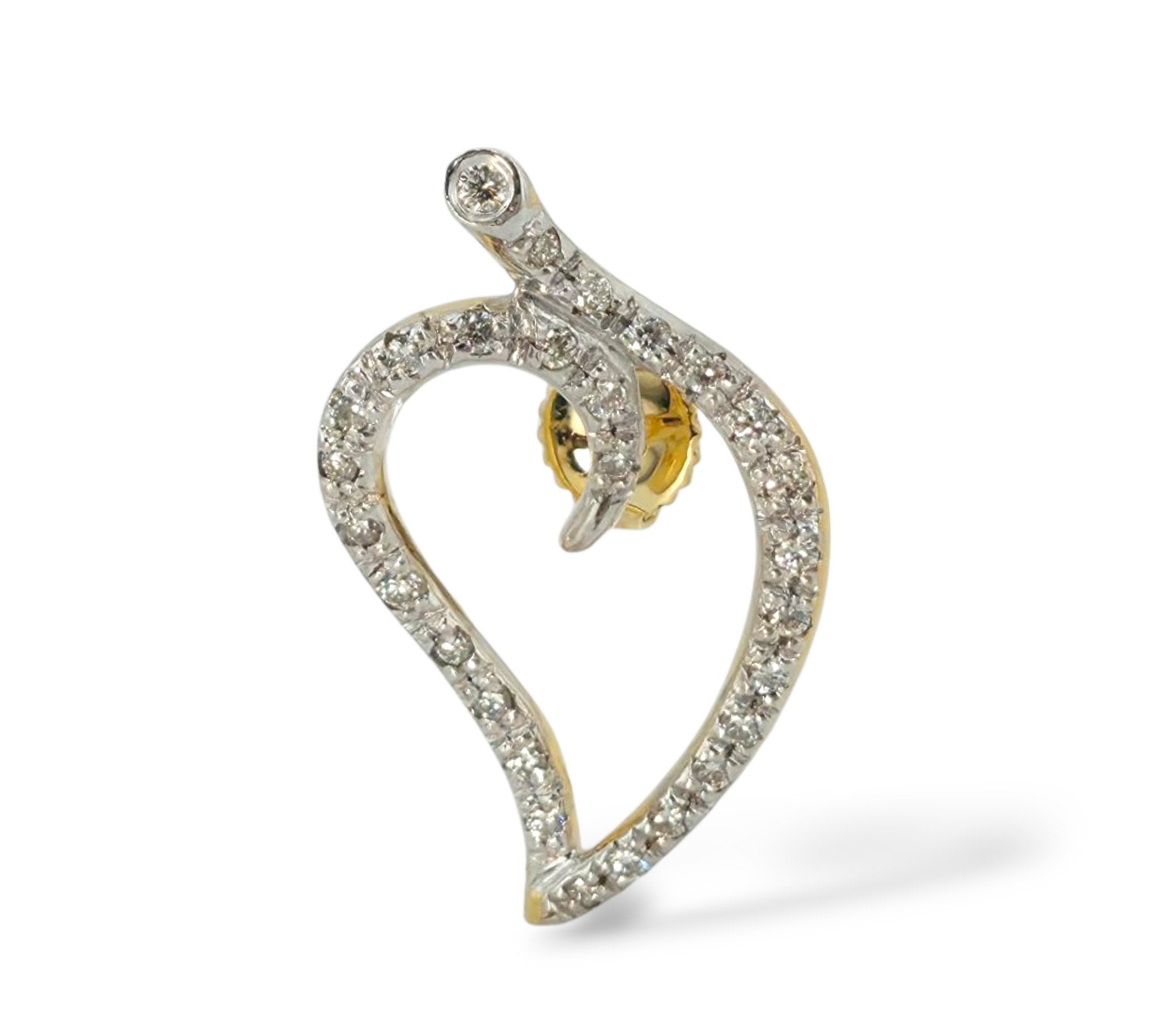 Tiffany & Co. - Earrings - 18 kt. Yellow gold, Tiffany & Co. 18K Yellow Gold Heart-Shaped Diamond Earrings -  0.37ct. tw. Diamond (Natural)