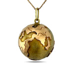 14K Yellow and Rose Gold Sculpted Earth Pendant