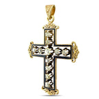 14K Yellow Gold Antique 1ct Diamond Cross Pendant