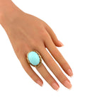 14K Rose Gold Turquoise Statement Ring
