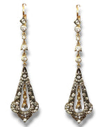 14 kt. Yellow gold, Antique  Russian 56k Gold & Diamond Enamel  Earrings 2.10 Carats Circa 1900s -  2.15ct. tw. Diamond