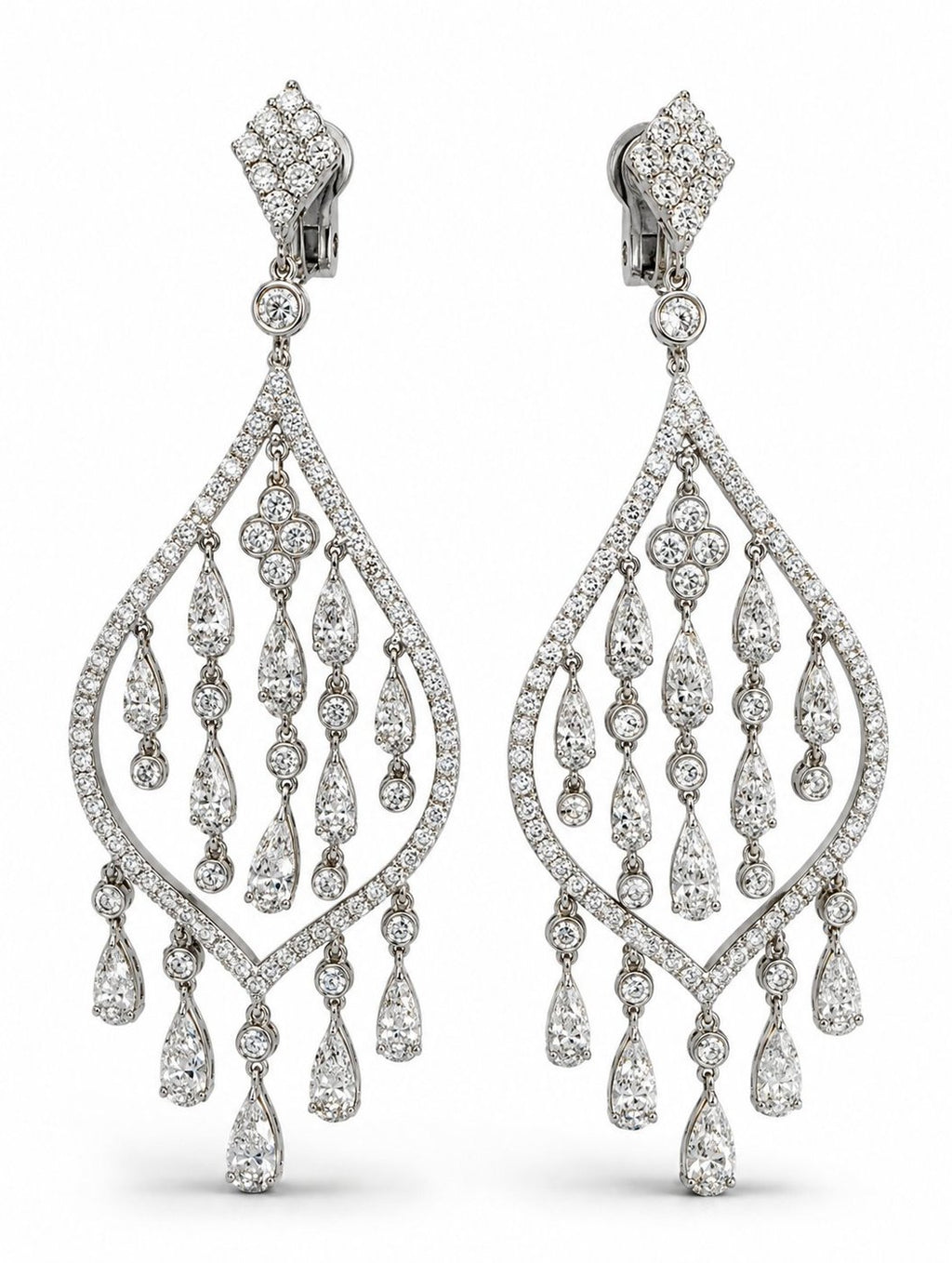 Crivelii 18K White Gold and  8.00ct Diamond Earrings