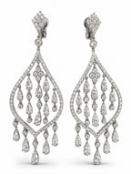 Crivelii 18K White Gold and  8.00ct Diamond Earrings