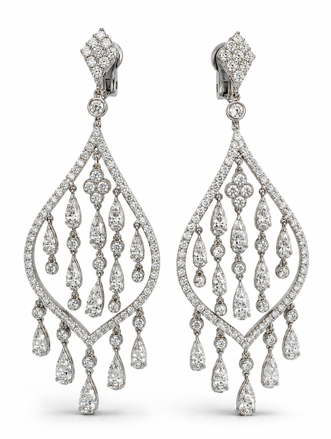 Crivelii 18K White Gold and  8.00ct Diamond Earrings