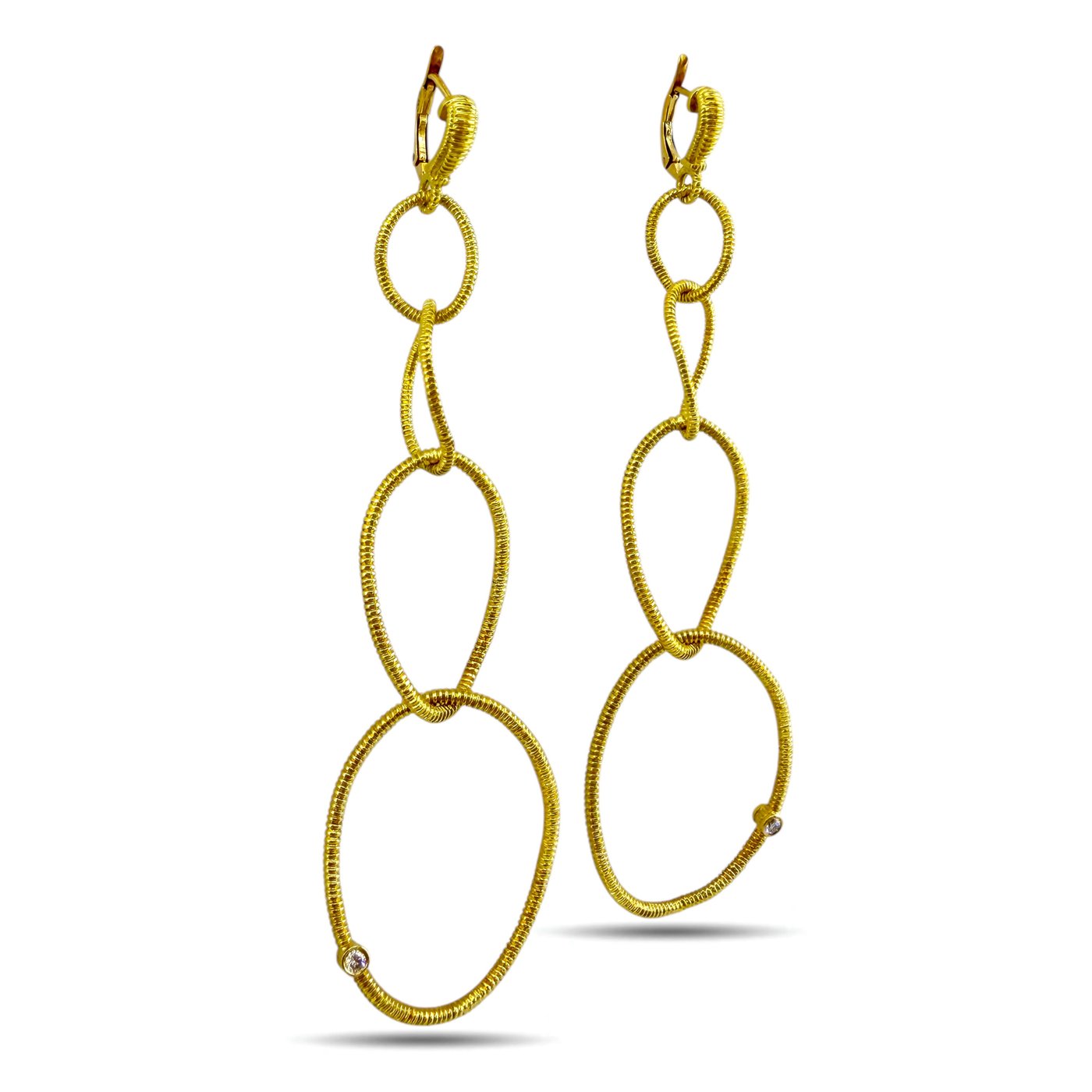 Judith Ripka 18K Yellow Gold 0.25ct Diamond Necklace and Earrings Set