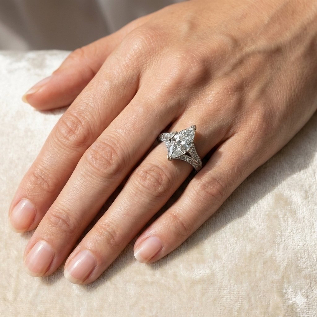 14K White Gold 5.35ct Diamond Engagement Ring