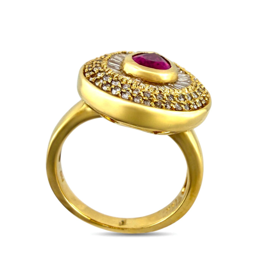 Hammerman Brothers 14K Yellow Gold 0.90ct Ruby & 1.00ct Diamond Ring