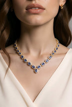 18K Yellow Gold 25ct Tanzanite and 10.5ct Diamond Necklace