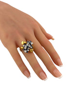 Vintage 14K Yellow Gold 2.56ct Diamond and Sapphire Ring