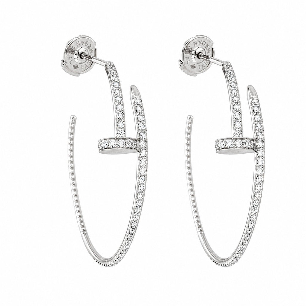 Cartier Juste un Clou white gold diamond hoop earrings, pair