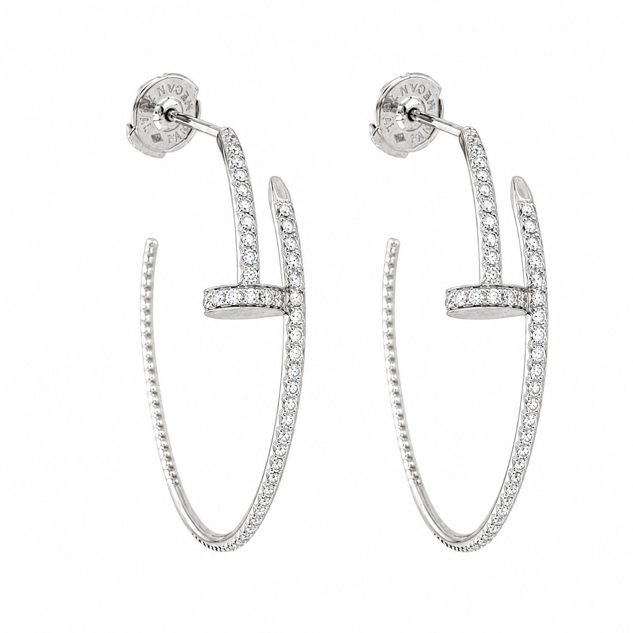 Cartier Juste un Clou white gold diamond hoop earrings, pair