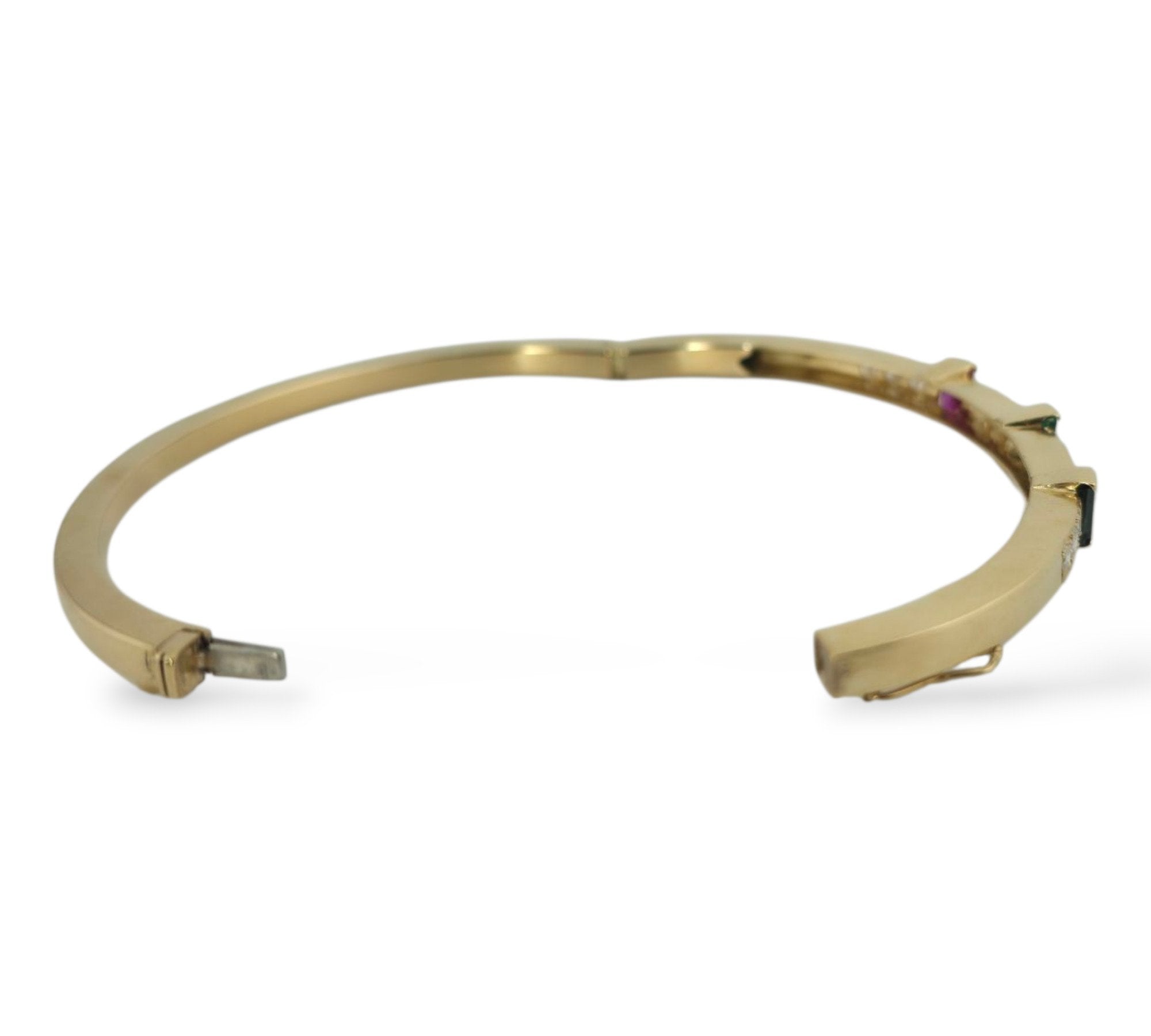 18K Gold Emerald, Sapphire Ruby and 2.16ct Diamond Bracelet