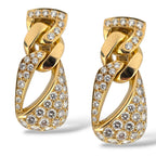Italian 18K Yellow Gold 3.68ct Diamond Earrings