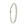 14K white gold diamond tennis bracelet with linked round stones