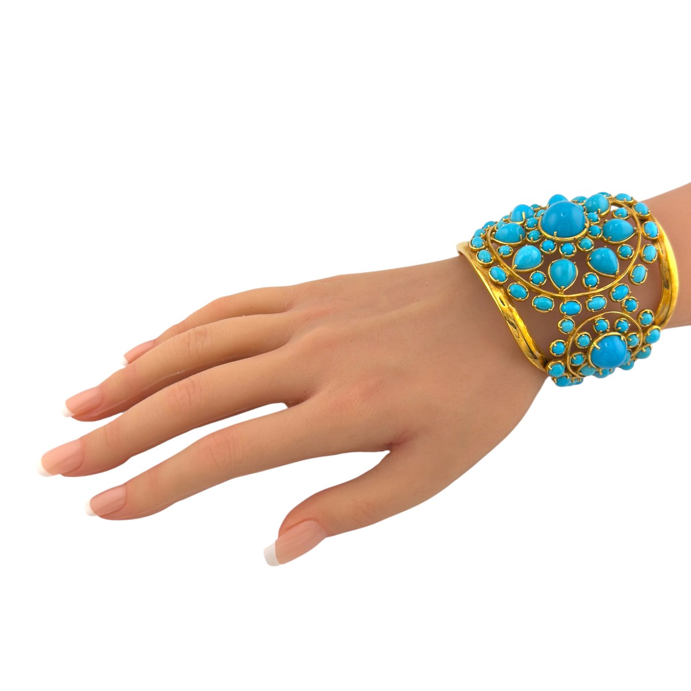 18K Yellow Gold Vintage Turquoise Bracelet
