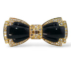 18K Yellow Gold Bow Brooch with 2.1ct Diamonds