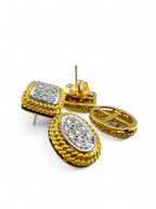 14K Yellow Gold 1ct Diamond Dangle Earrings