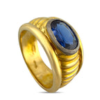 18K Yellow Gold Blue 1.50ct Sapphire Ring, Yellow gold -  1.50ct. tw. Sapphire